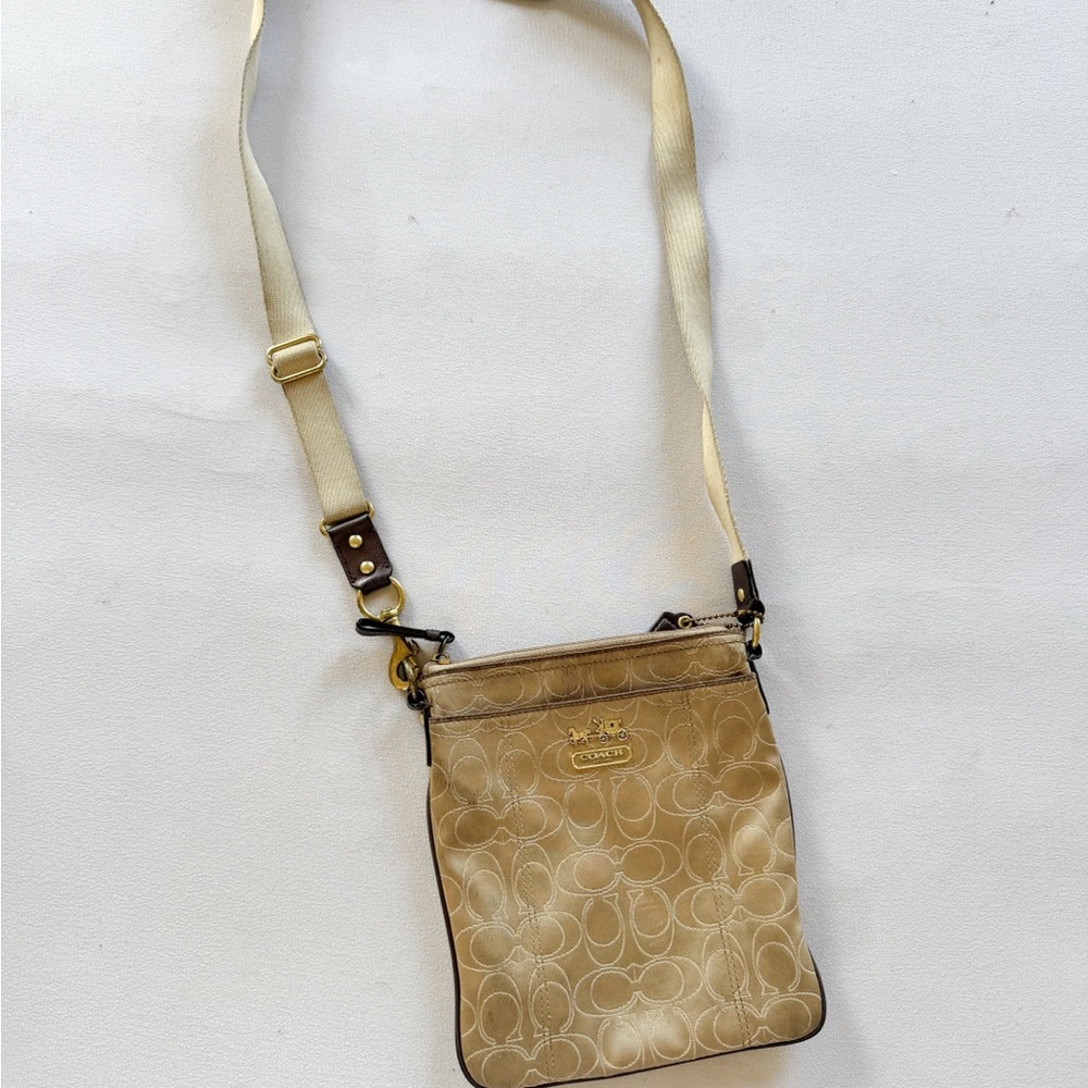 Coach Beige Signature Crossbody Bag - Picture 2 of 5